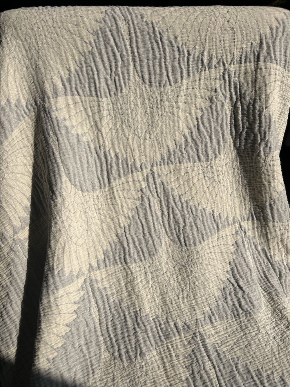 Modern Genevieve Gorder Anthro Feathered Flock Throw XL Silver Gray + Cool White - Picture 9 of 16